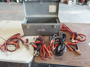 lot 6294 image: toolbox with 4 jumper cables