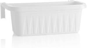 lot 7758 image: set of 2 Bama 24in Adjustable Railing Planter, White