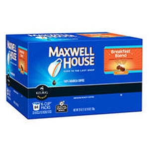 lot 7790 image: Maxwell House Breakfast Blend Coffee K-Cup &reg Packs 84 ct Box