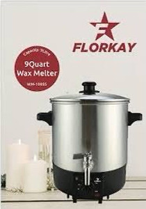 lot 7791 image: FLORKAY Wax Melter for Candle Making, Wax Melt Warmer with Easy Pour Spout and Temperature Control, Electric Wax Melting Pot Machine, Holds 9 Quarts of Melted Wax