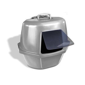 lot 7802 image: Van Ness Large Corner Enclosed Cat Litter Pan with Odor Door and Zeolite Air Filter by Van Ness