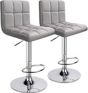 lot 7810 image: Modern PU Leather Adjustable Swivel Bar Stools (2)