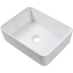 lot 7828 image: Lordear 19x15 WhiteBlack Ceramic Handmade Rectangular Vessel Bathroom Sink - White