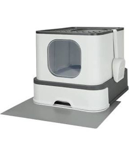 lot 7831 image: Large Foldable Cat Litter Box,Top Entry Enclosed Cat Kitty Toilet,Drawer Type Anti-Splashing Cat Litter Boxes,Pet Supplies Cat Litter Pan