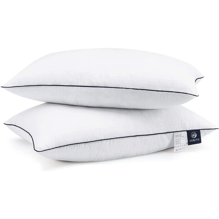 Bed Pillows for Sleeping 2 Pack, Down Alternative Pillows Queen Size Set of 2, Soft Hotel Collection Gel Pillows for Side and Back Sleepers