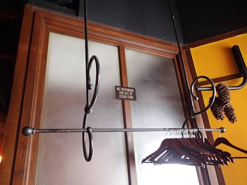 lot 2662 image: Wrought Iron Ceiling Hung Coat Rack
