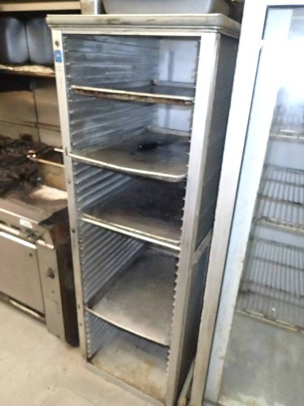 lot 2680 image: Aluminum Enclosed Full Size Sheet Pan Rack