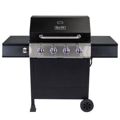 lot 1401 image: Dyna-Glo 4-Burner Open Cart LP Gas Grill in Black Factory Sealed
