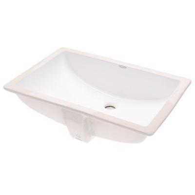 lot 1405 image: American Standard Studio Rectangular Undermount Bathroom Sink in White Factory Sealed