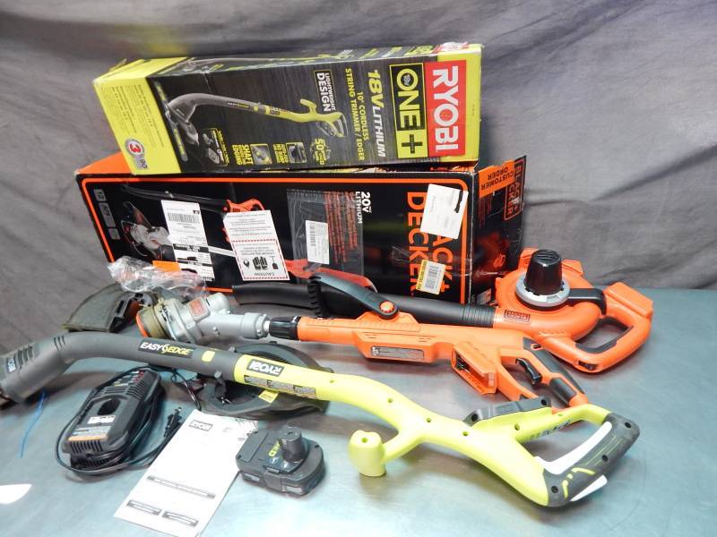 lot 1453 image: Lot of Cordless Trimmers and Blower