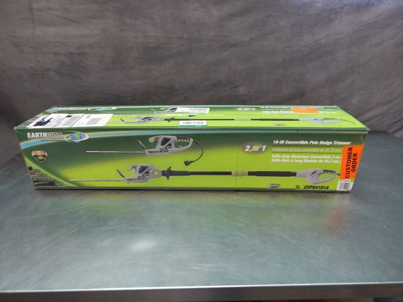 lot 1462 image: Earthwise 18 Cordless Convertible Pole Hedge Trimmer factory Sealed
