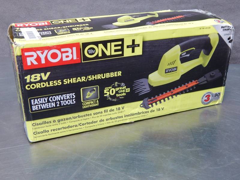 lot 1479 image: Ryobi 18v Cordless Shear Shrubber Factory Sealed