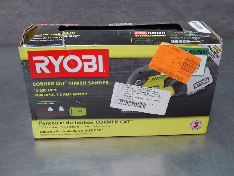 lot 1480 image: Ryobi Corner Cat Finish Sander Factory Sealed