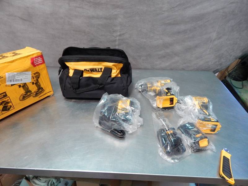 lot 1493 image: Dewalt Brushless Drill Driver Impact Combo Kit 20v
