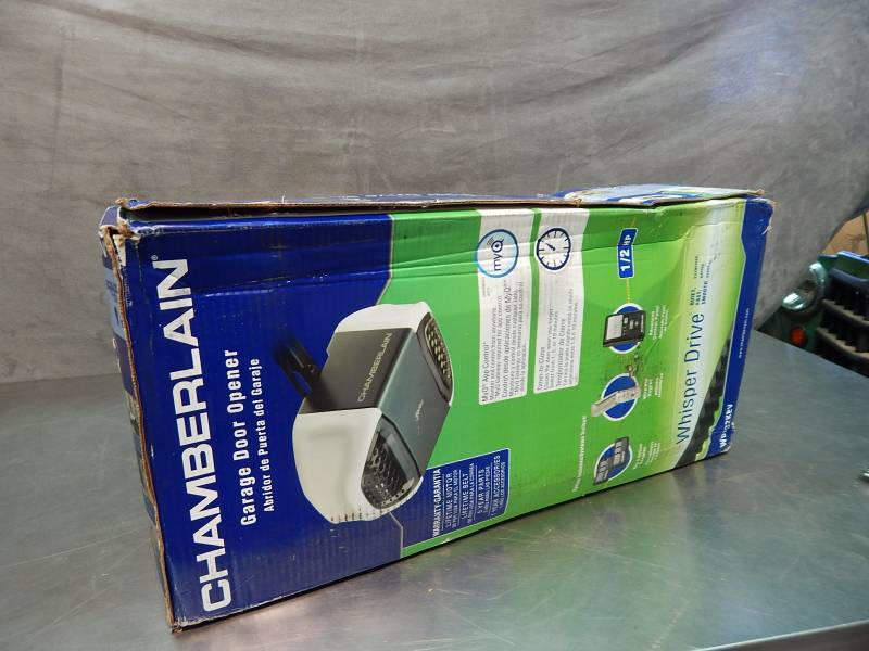 lot 1510 image: Chamberlan Whisper Drive Garage Door Opener With MyQ App Control Factory Sealed