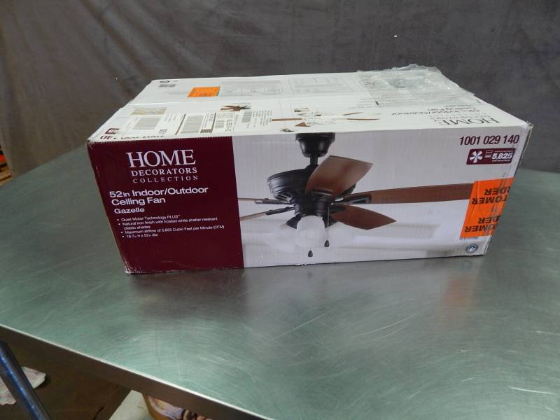 lot 1601 image: Home Decorators Collection Gazelle Indoor Outdoor 52 Ceiling Fan Factory Sealed