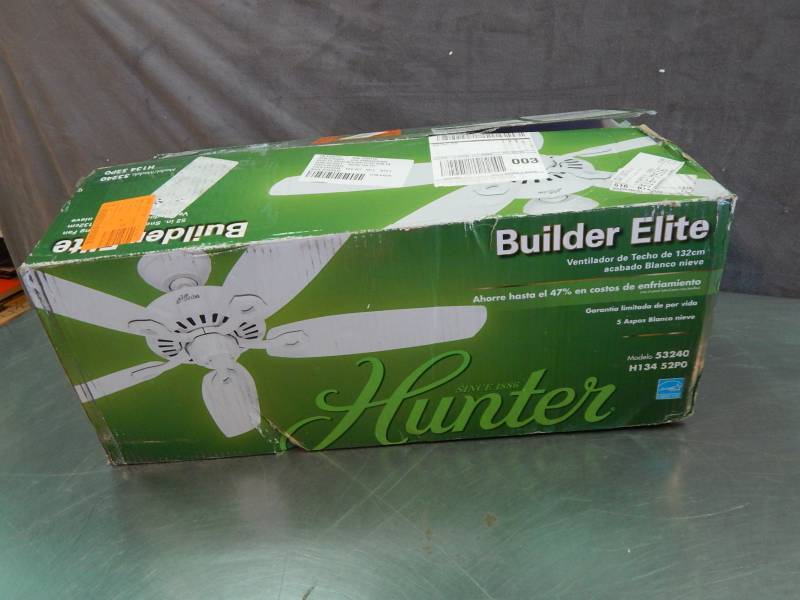 lot 1615 image: Hunter Builder Elite Ceiling Fan