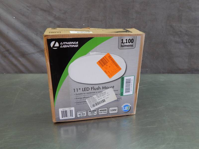 lot 1673 image: Lithonia Lighting 11 LED Flush Mount Light Fixture