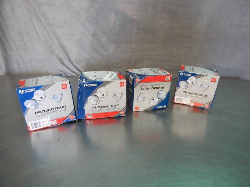 lot 1732 image: Lot of 4 Lithonia Lighting Floodlights