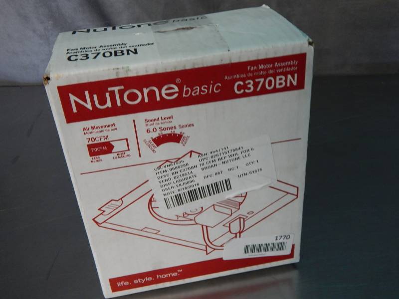 lot 1770 image: Nutone Fan motor Assembly