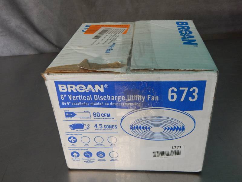 lot 1771 image: Broan 6 Vertical Discharge Utility Fan