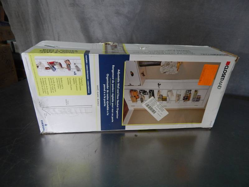 lot 1793 image: Closetmaid Adjsutable Wall and Door Basket Organizer