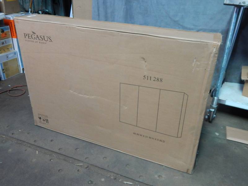 lot 1437 image: Pegasus Tri View Beveled Mirror Medicine Cabinet