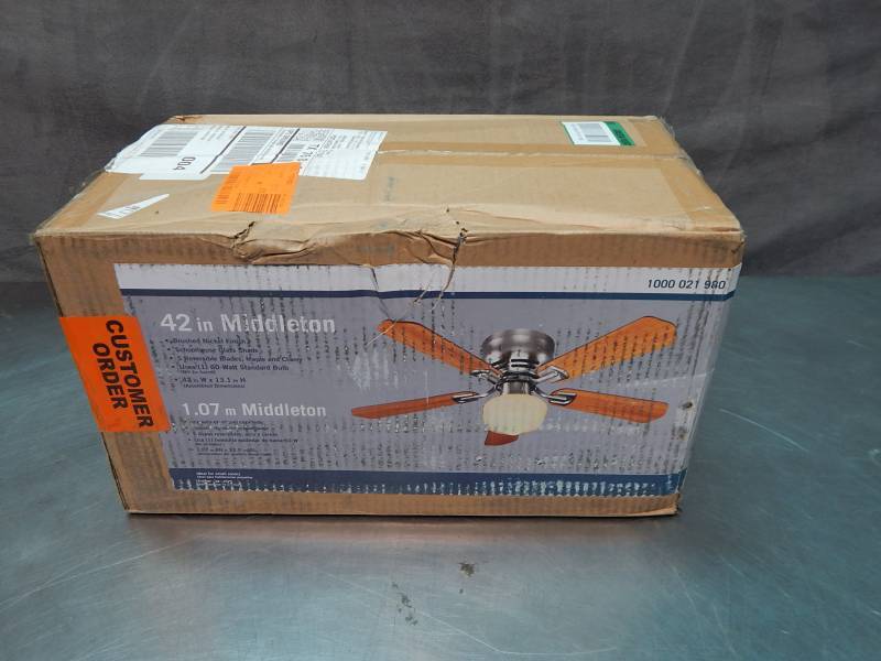 lot 1557 image: 42 Middleton Ceiling Fan Factory Sealed