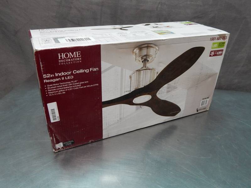 lot 1573 image: Home Decorators collection Reagan II LED 52 Ceiling Fan Factory Sealed