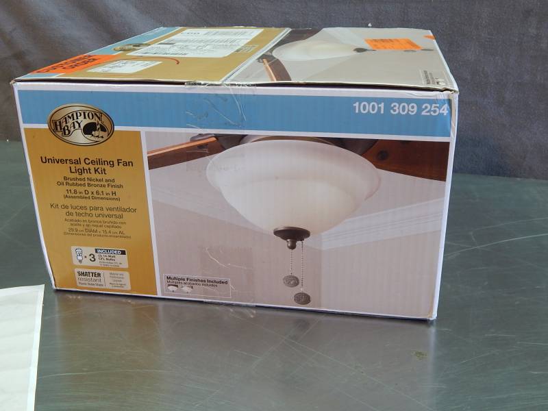 lot 1624 image: Hampton Bay Universal Ceiling Fan Light Kit