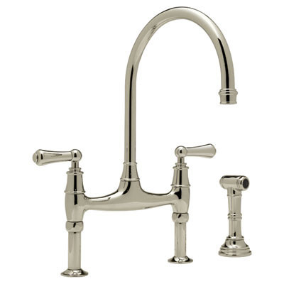 lot 1542 image: Perrin  & Rowe Ionian Bridge Faucet With Rinse Lever