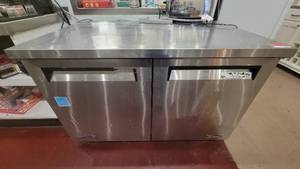lot 4671 image: Commercial Two Door Turbo Air Under-Counter  Worktop Refrigerator Model TUR-48SD