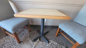 lot 4743 image: 2-Top Table W Metal Base