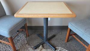 lot 4744 image: 2-Top Table W Metal Base