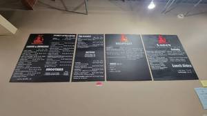 lot 4776 image: (4) Black Simple Menu Signs&nbsp