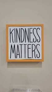lot 4777 image: Framed Cafe Espresso Print, Kindness Matters Print and More