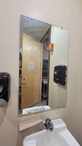 lot 4781 image: Rectangular Mirror &amp Wooden Homemade Coat Rack W Three Hooks&nbsp