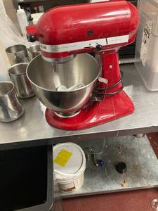 lot 4791 image: Red Kitchen Aid Food Mixer