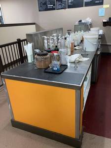 lot 25 image: Check Out Counter W a Stainless Steel Top