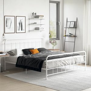 lot 1080 image: Woven Paths Iron Bed w Headboard &amp Footboard (King Size)