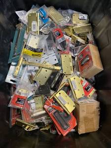lot 1127 image: Misc. Tub of Hinges &amp Hardware