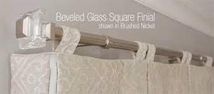 lot 1002 image: Curtain Rod w Square Finials