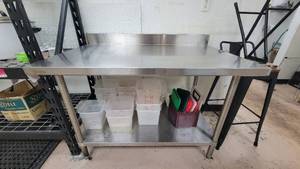 lot 27133 image: Stainless Steel Prep Table W an Undershelf