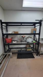 lot 27136 image: Heavy Duty 4-Tier Black Metal Shelf