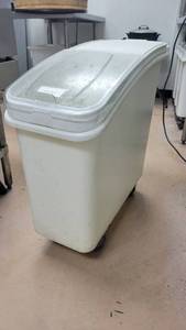 lot 27142 image: Large Rolling Ingredient Bin