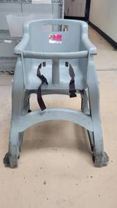 lot 27153 image: Gray Heavy Duty High Chair on Wheels