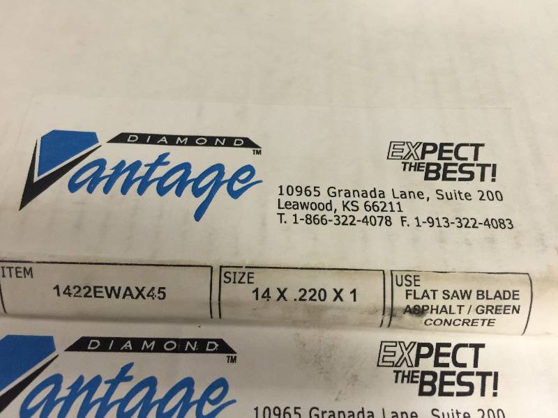 lot 1259 image: VANTAGE 1422EWAX45 FLAT SAW BLADE- ASPHALTGREEN CONTRETE