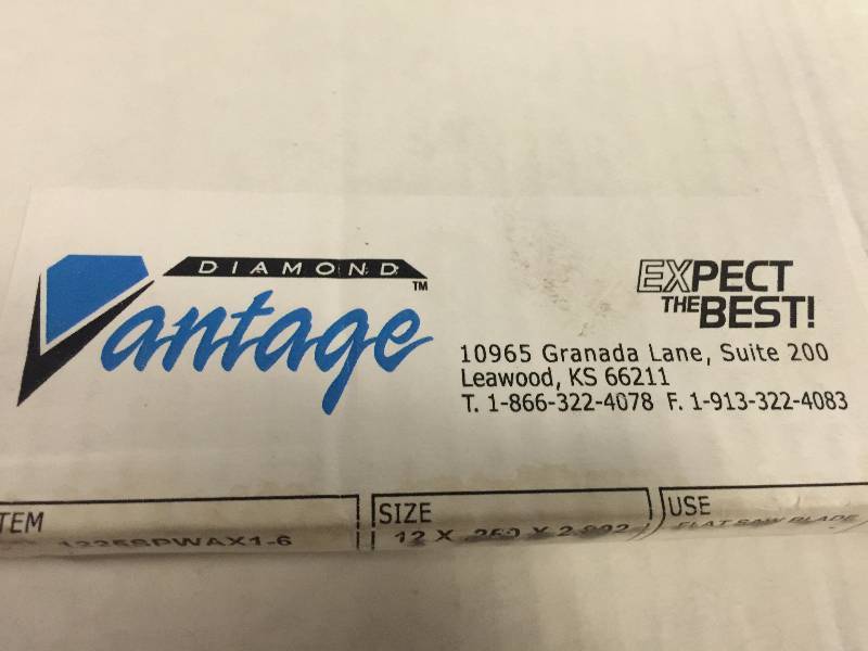 lot 1258 image: VANTAGE 1225SPWAX1-6 FLAT SAW BLADE