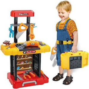 lot 2507 image: UNIH Kids Tool Bench with Electric Drill Toddler Workbench Tools Set for Kids Pretend Play Learning Toy Tool Set, Indoor & Outdoor Toys for 2 Year Old Boys Gift