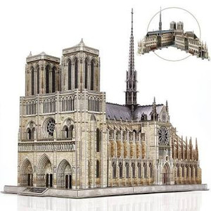 lot 2514 image: CubicFun 3D Puzzle for Adults Moveable Notre Dame de Paris Church Model Kits Large Challenge French Cathedral Brain Teaser Architecture Building Puzzles, 293 Pieces
